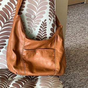 Vintage Stone Mountain Leather Bucket Hobo Shoulder Bag 